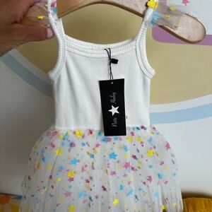 White Starry Tulle Dress